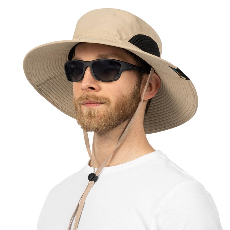 Suncube SUN CUBE Wide Brim Sun Hat Men Women, Mens Fishing Hats Sun UV Protection, Womens Hiking Bucket Hat, Outdoor Summer Safari Beach Boonie, Camping Unisex UPF 50+ Tan - Image 1